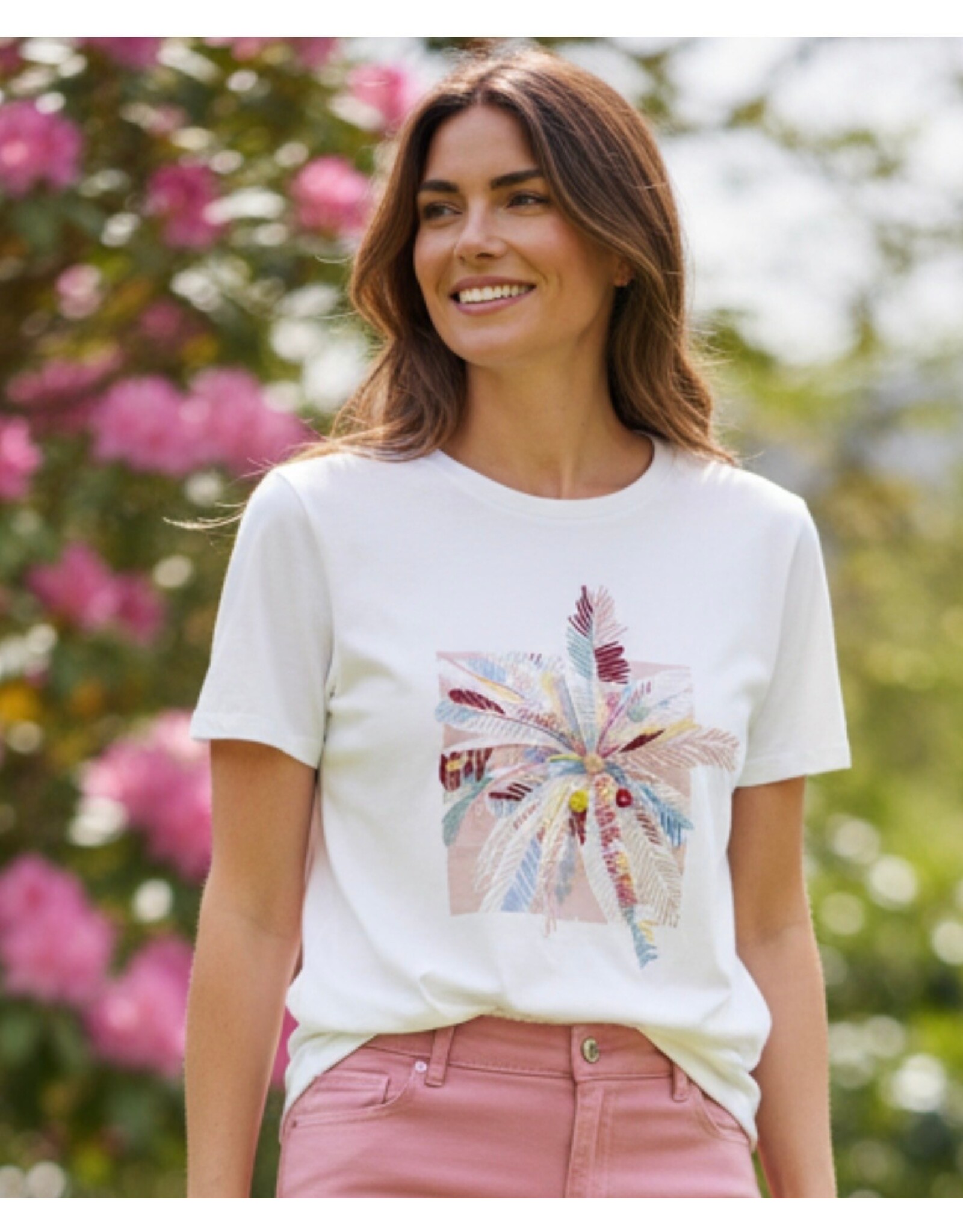 Parijs T shirt soft garden roze