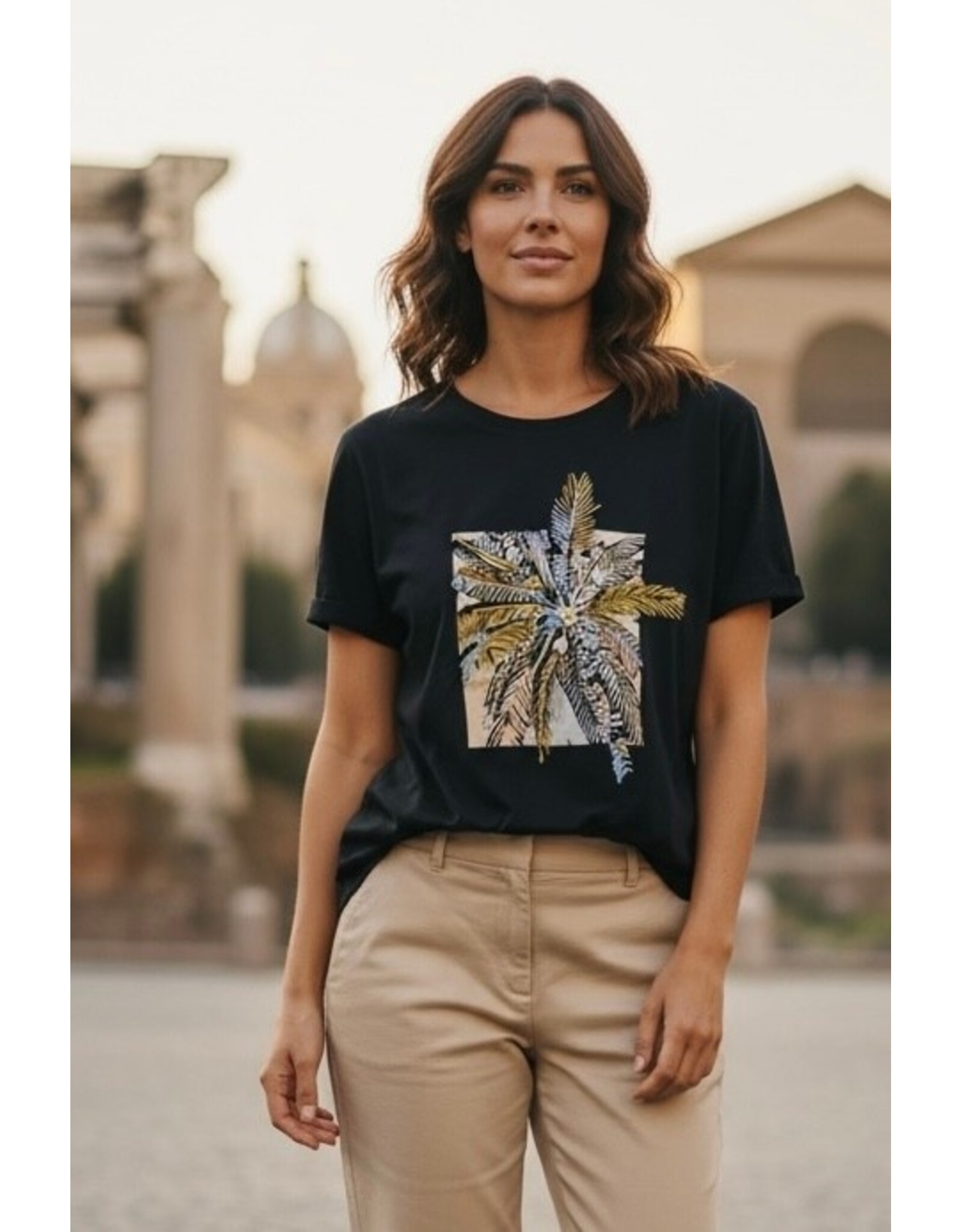 Parijs T shirt soft garden zwart