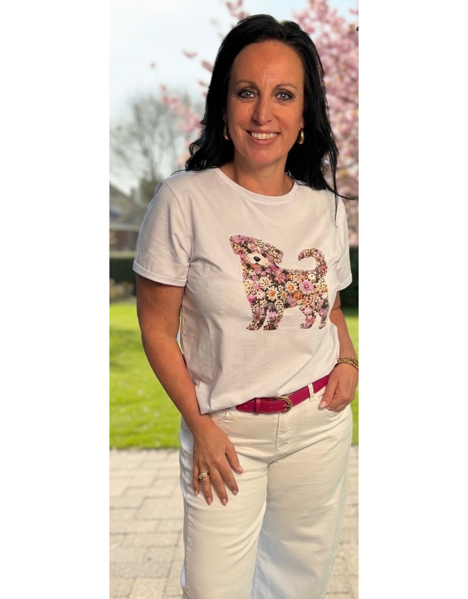 Parijs T-shirt lana white/pink