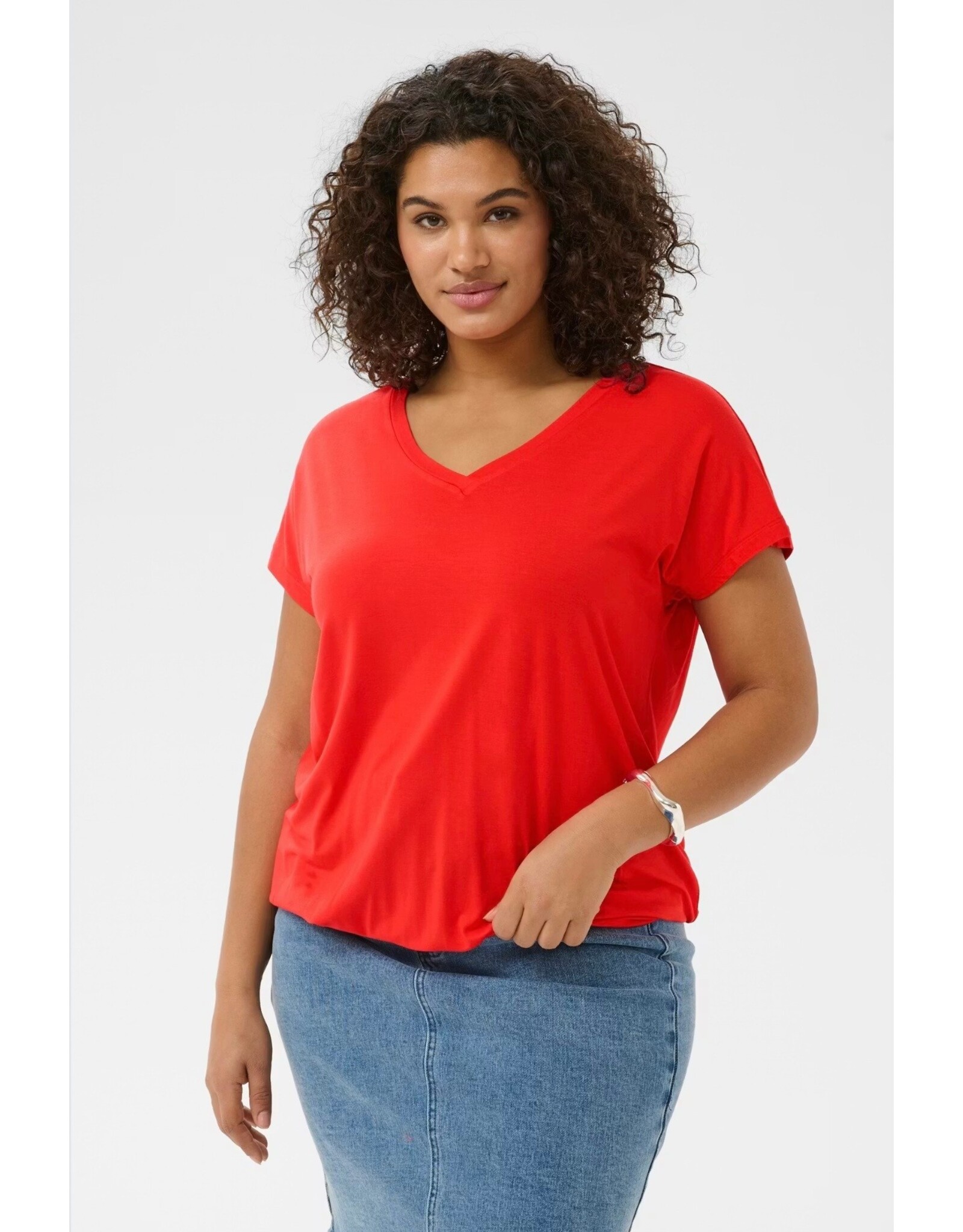 Kaffe T shirt Jena Poppy Red