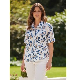 Brussel Bloes eva donkerblauw/bloemen