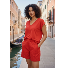 Kaffe Top Lise poppy red