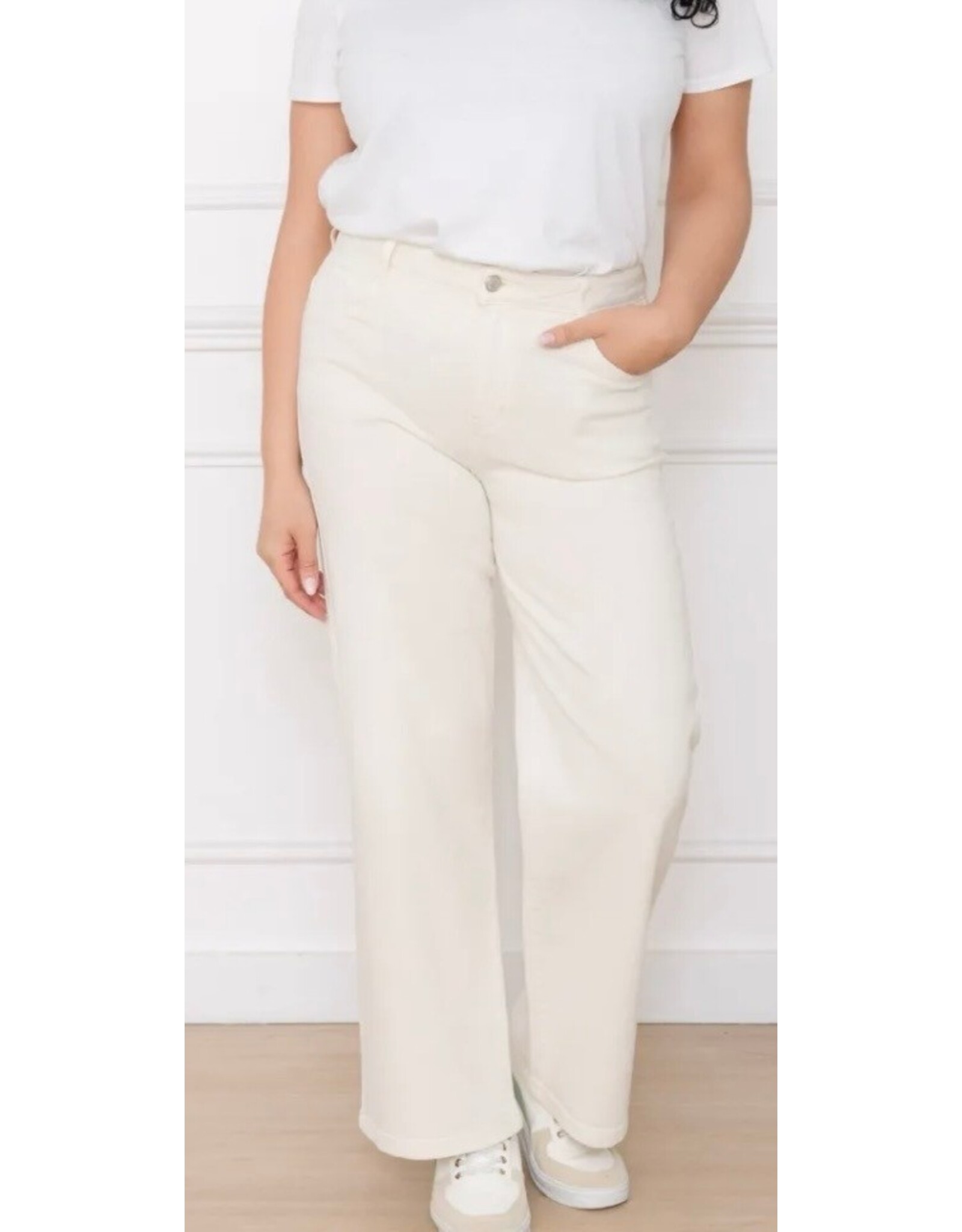 Parijs Jeansbroek folyrose creme