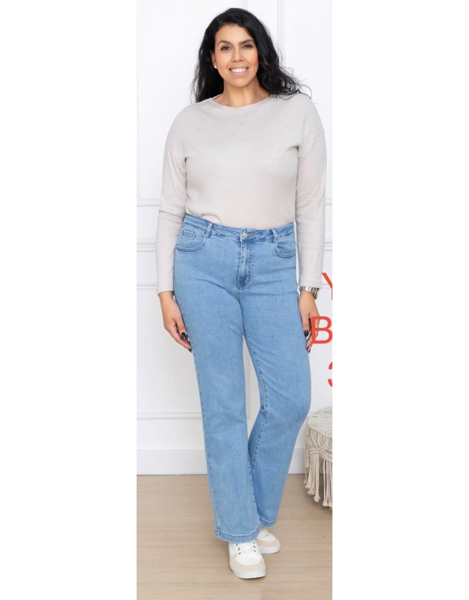 Parijs Jeansbroek folyrose blauw