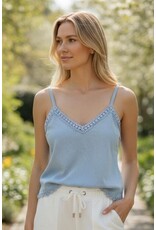Brussel Top vanilla blauw