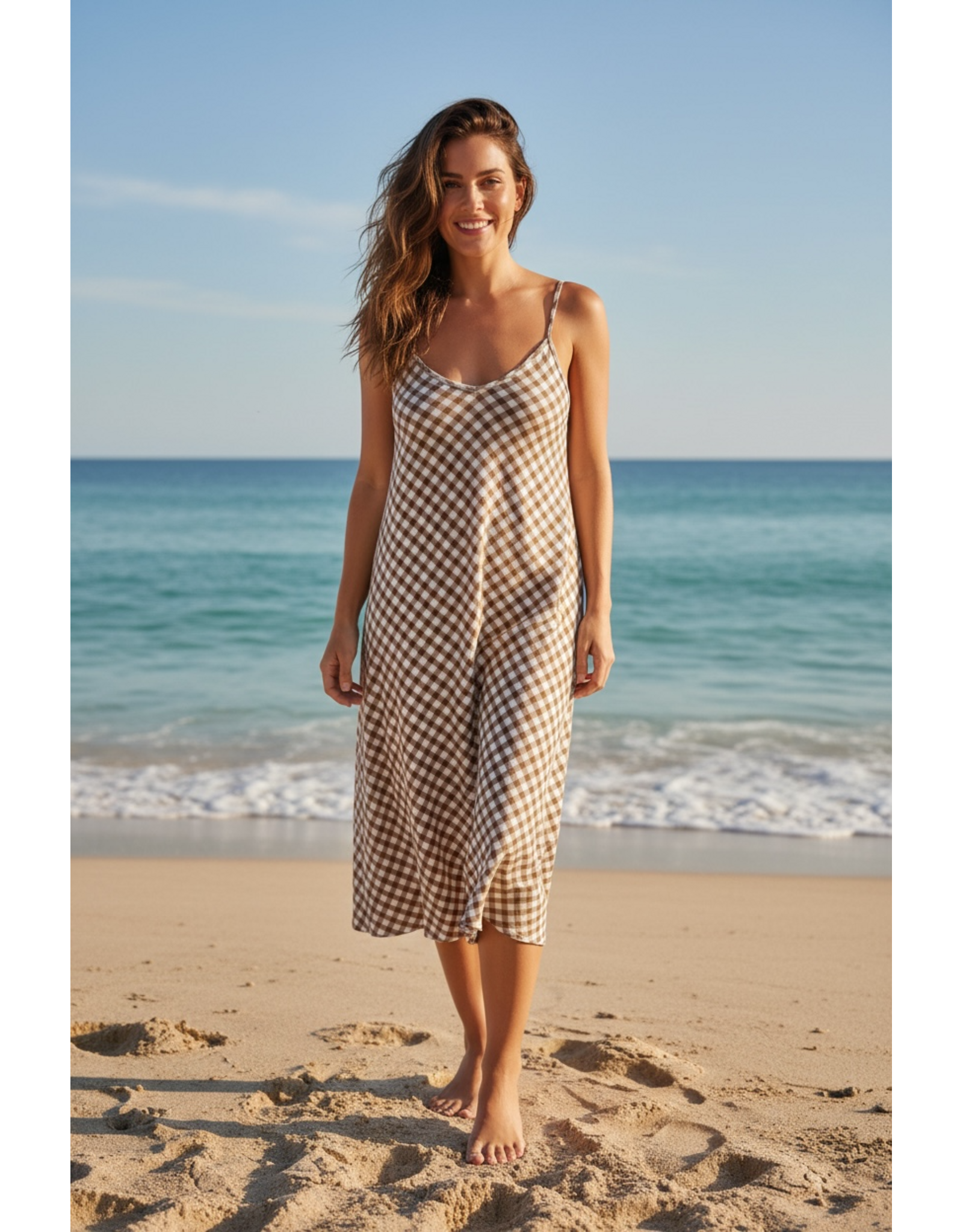 Italie Kleed Mocha ruit