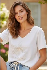 Italie T-shirt linde wit/bloem