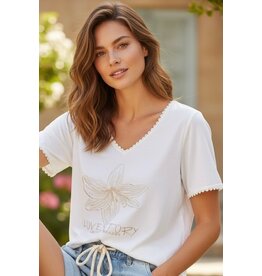 Italie T-shirt linde wit/bloem
