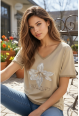 Italie T-shirt linde beige/bloem