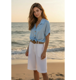 Italie Short wit met elastiek