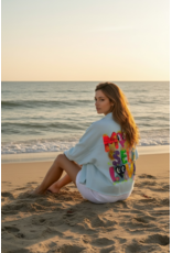 Italie Jas Graffiti love blauw