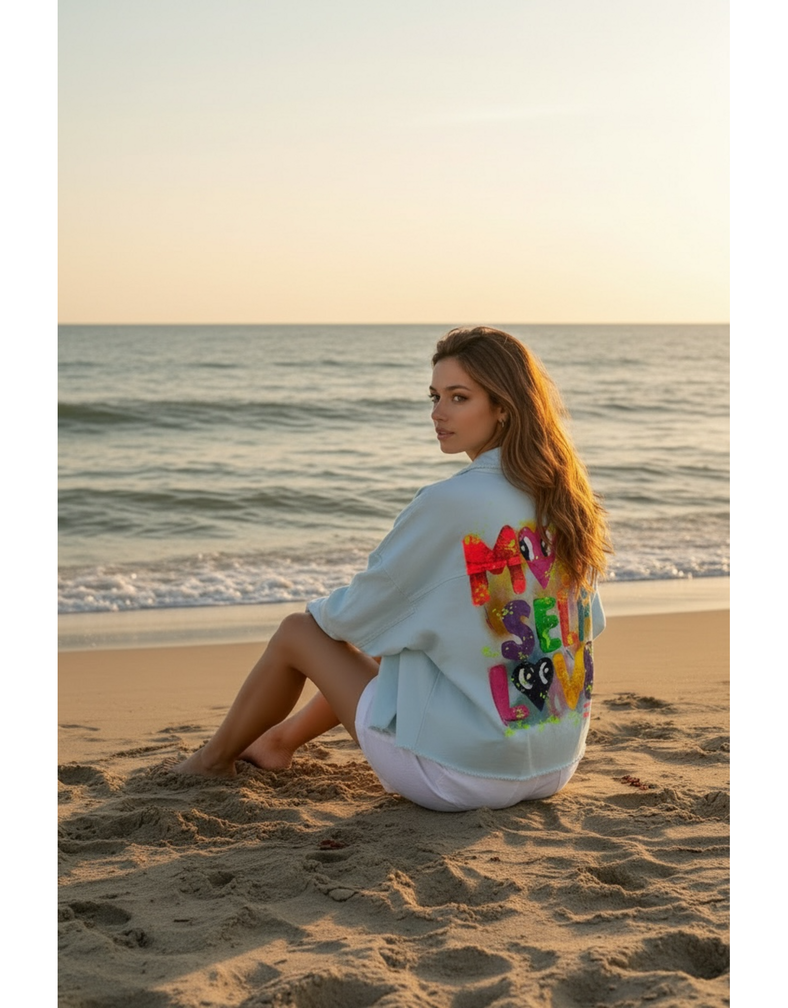 Italie Jas Graffiti love blauw