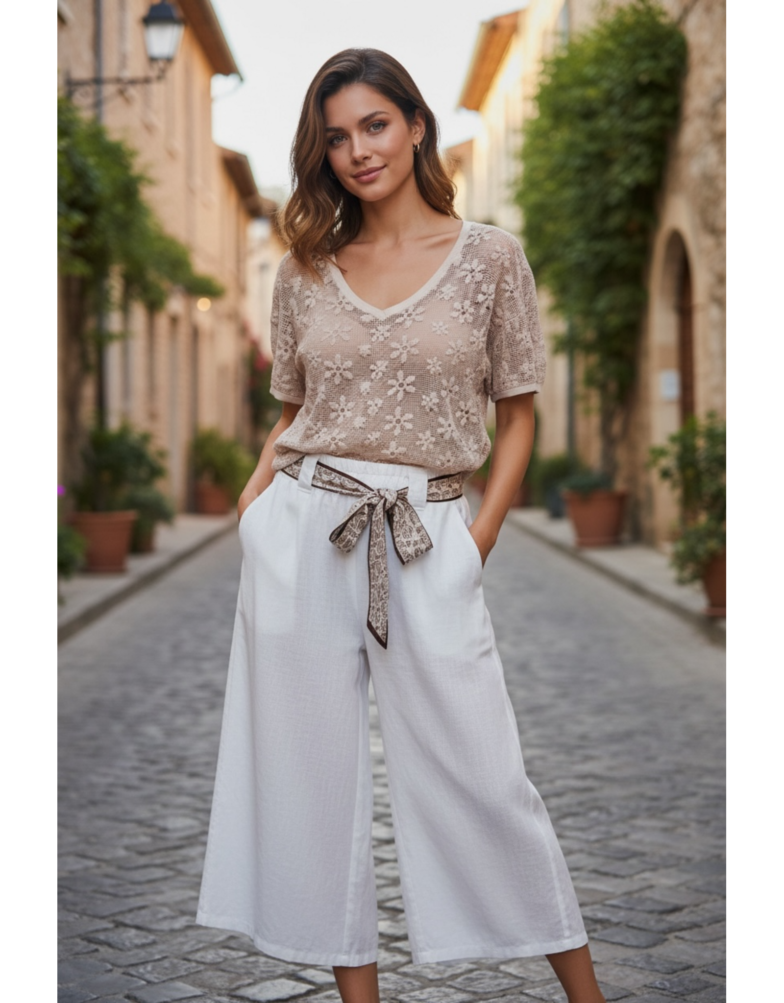 Italie Broek Alba wit