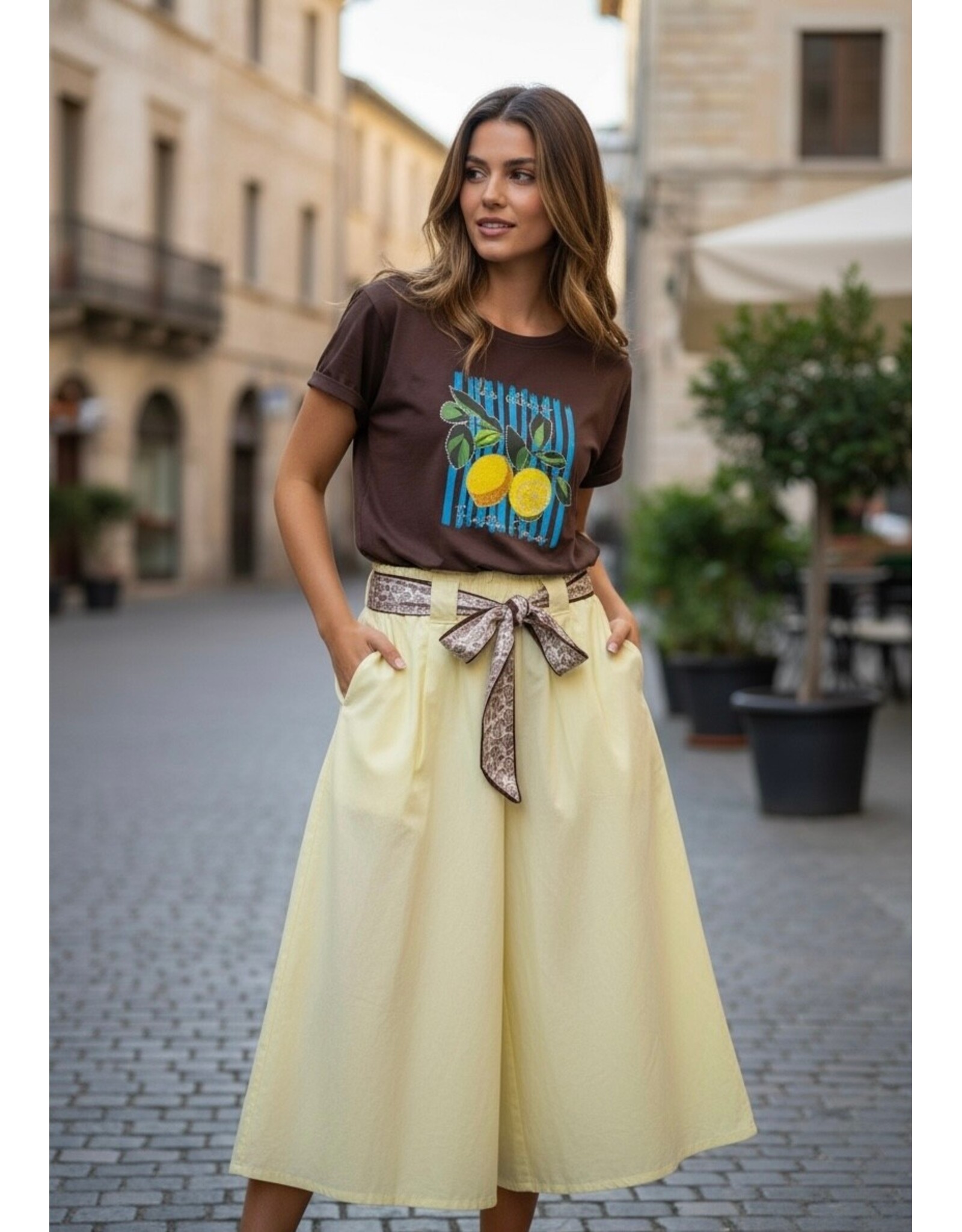 Italie Broek Alba geel