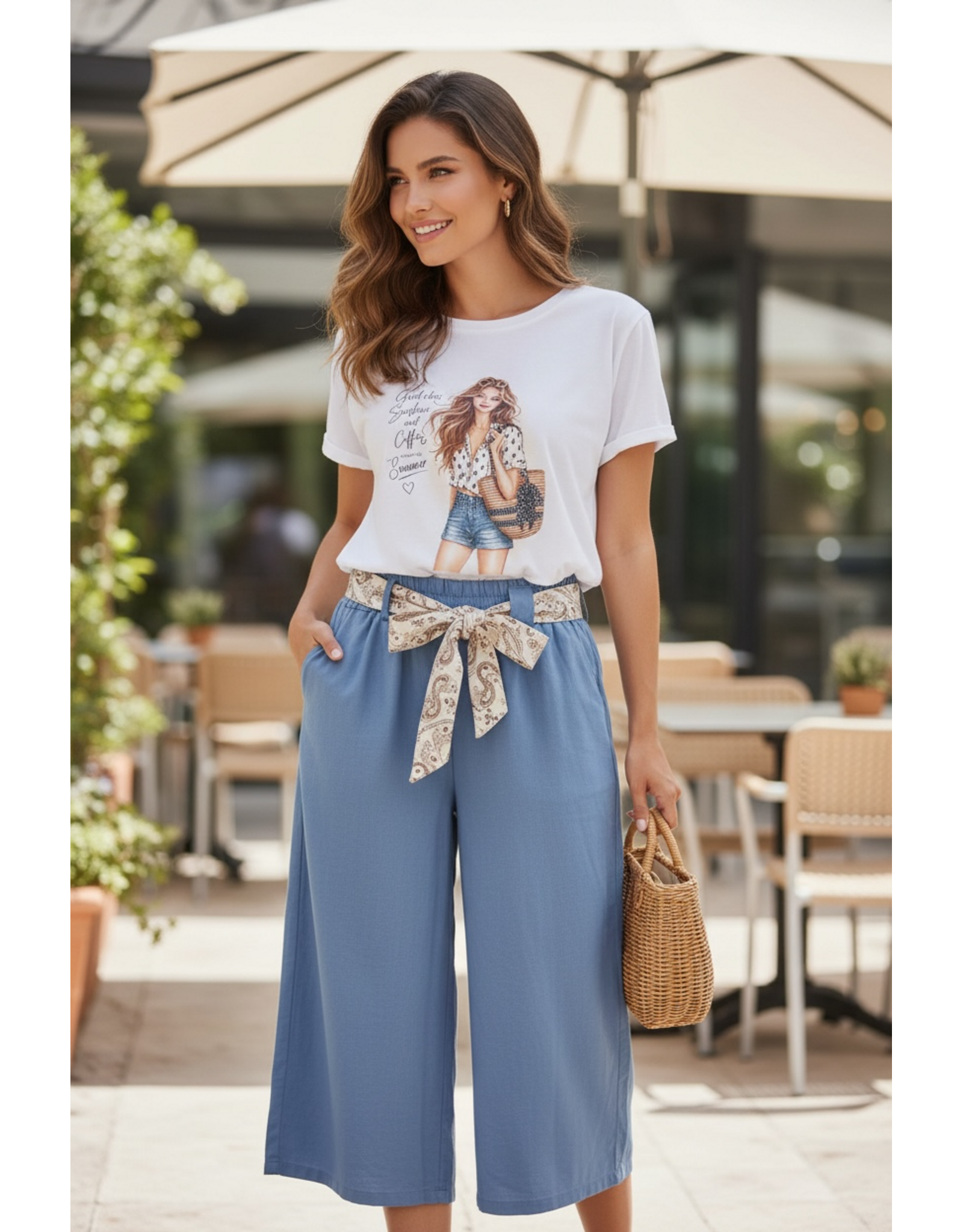 Italie Broek Alba blauw