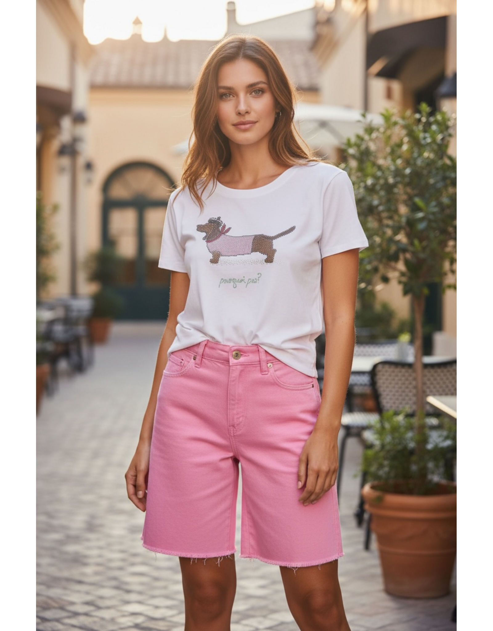 Italie T shirt Teckel bling