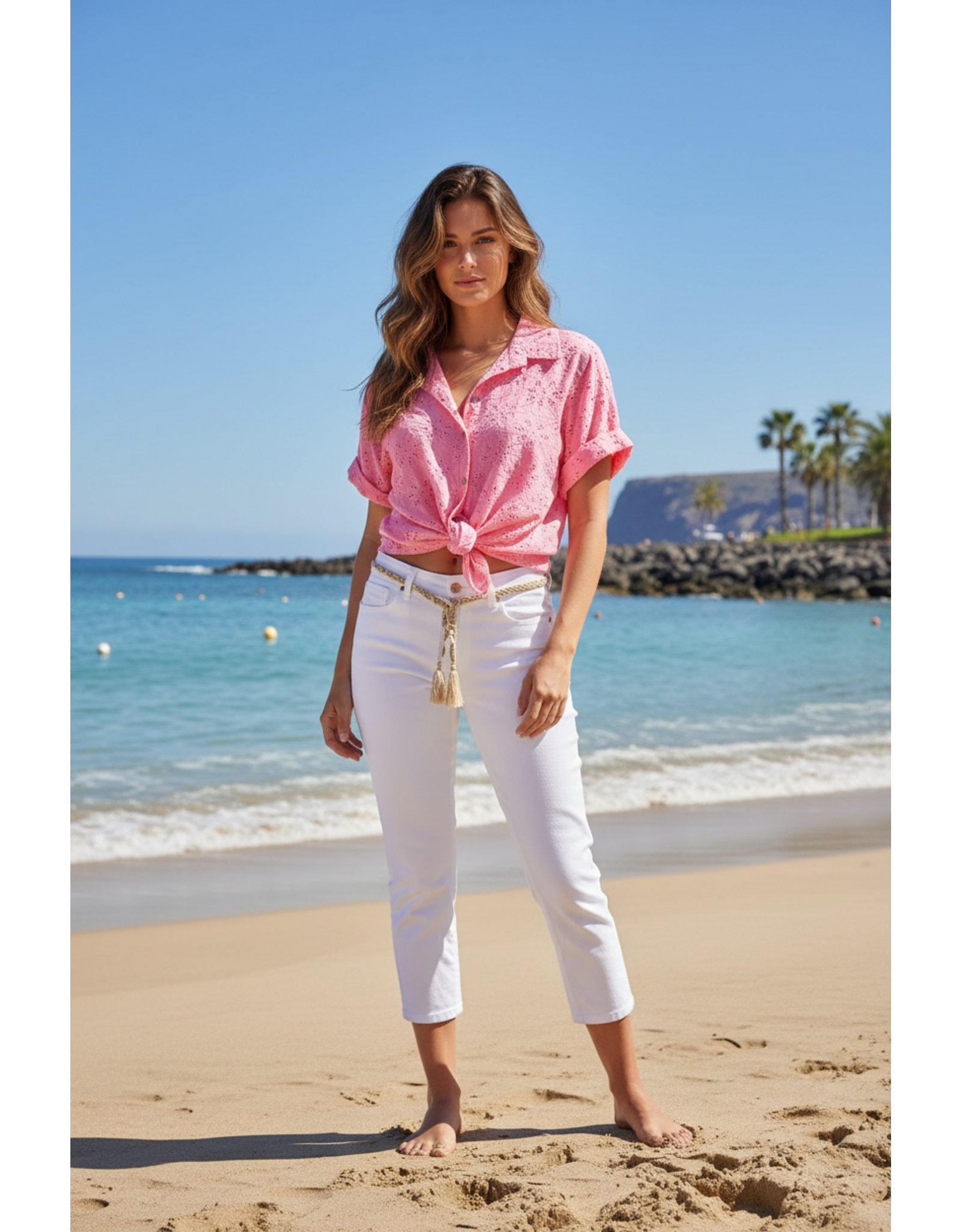 Italie Bloes summer broderie fushia