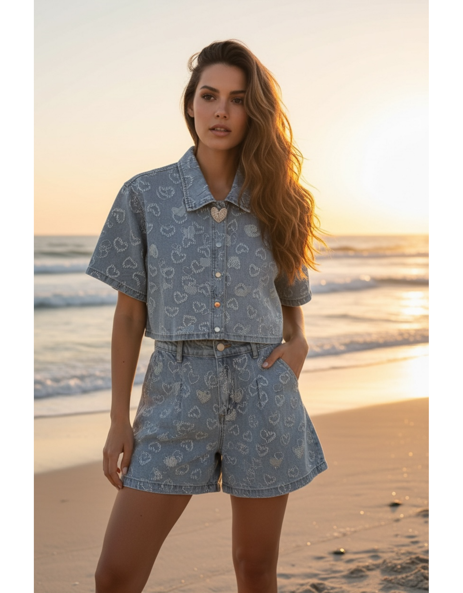 Italie Short glitter denim