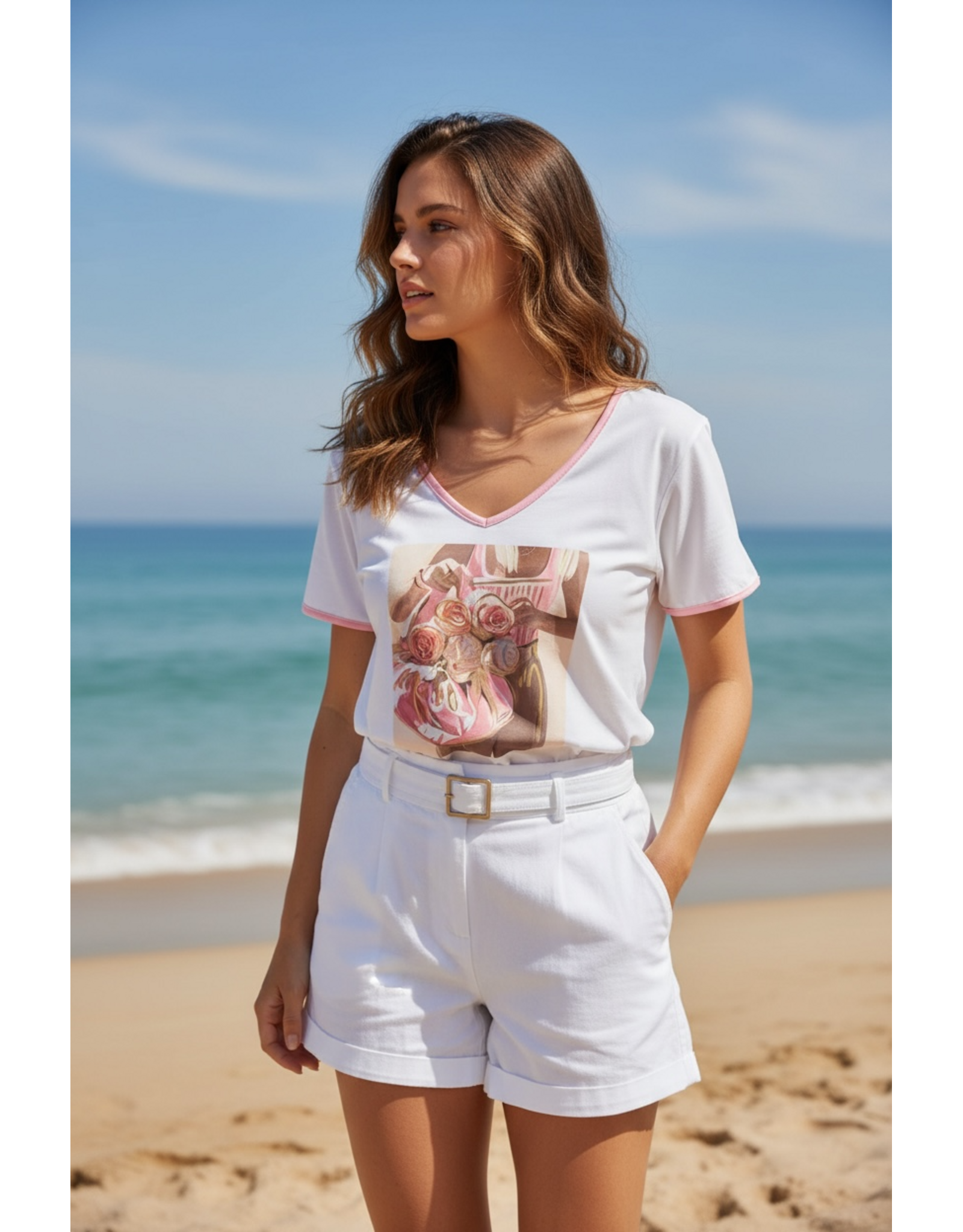 Italie T shirt Rose romance