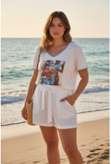 Italie T shirt flower lady