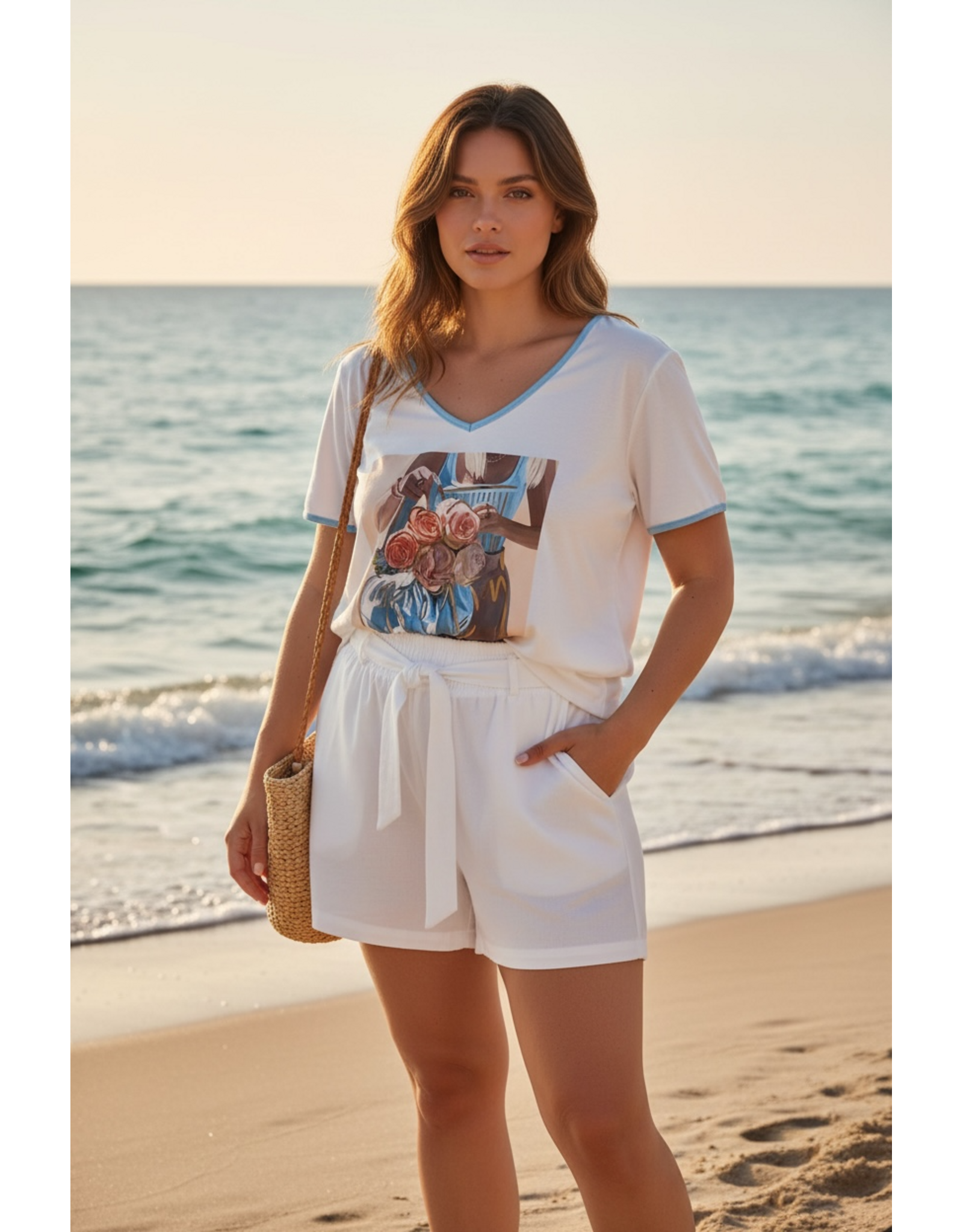 Italie T shirt flower lady