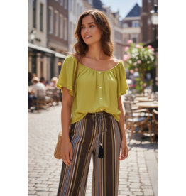 Italie Broek linda bruin gestreept