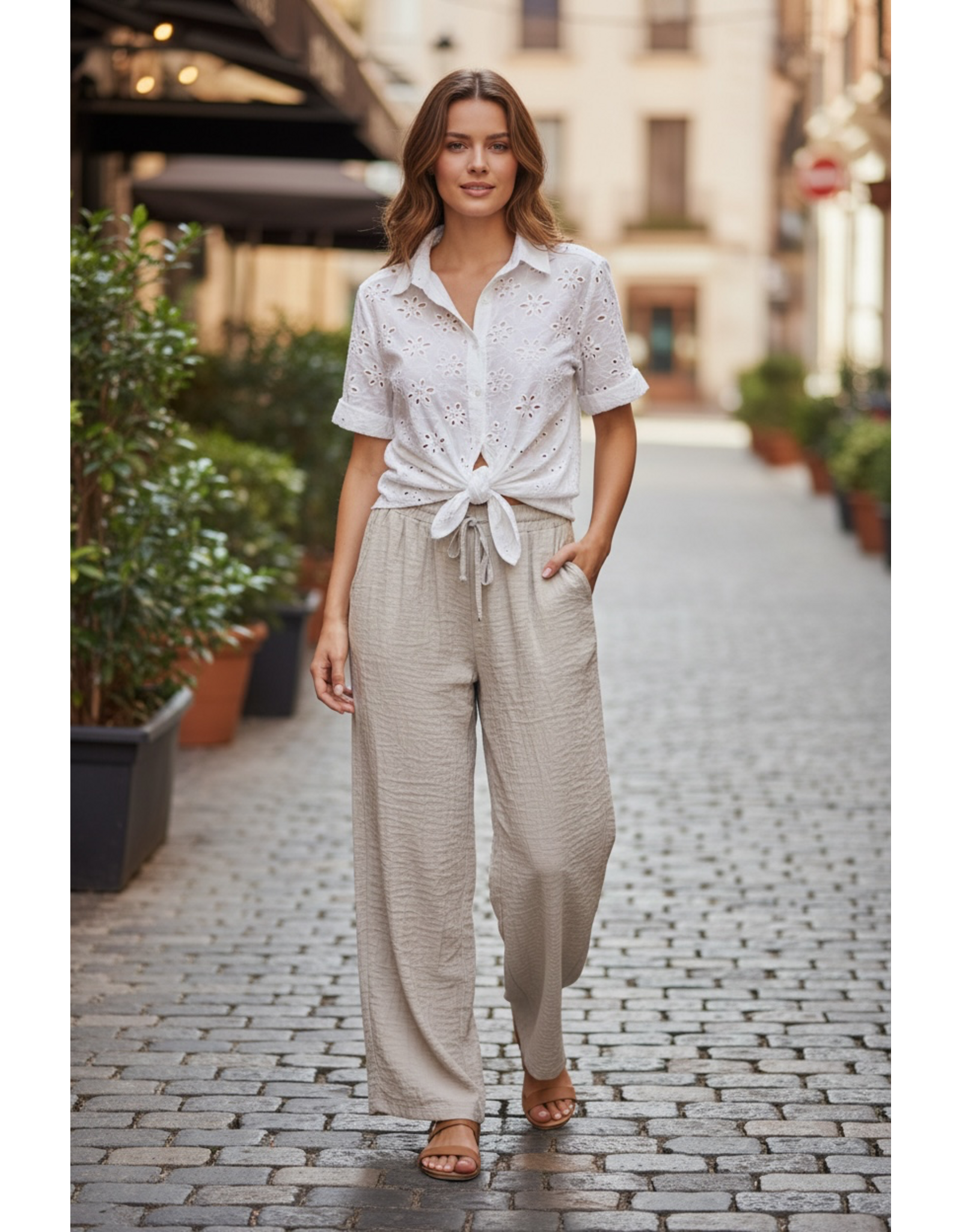 Italie Broek Azure taupe