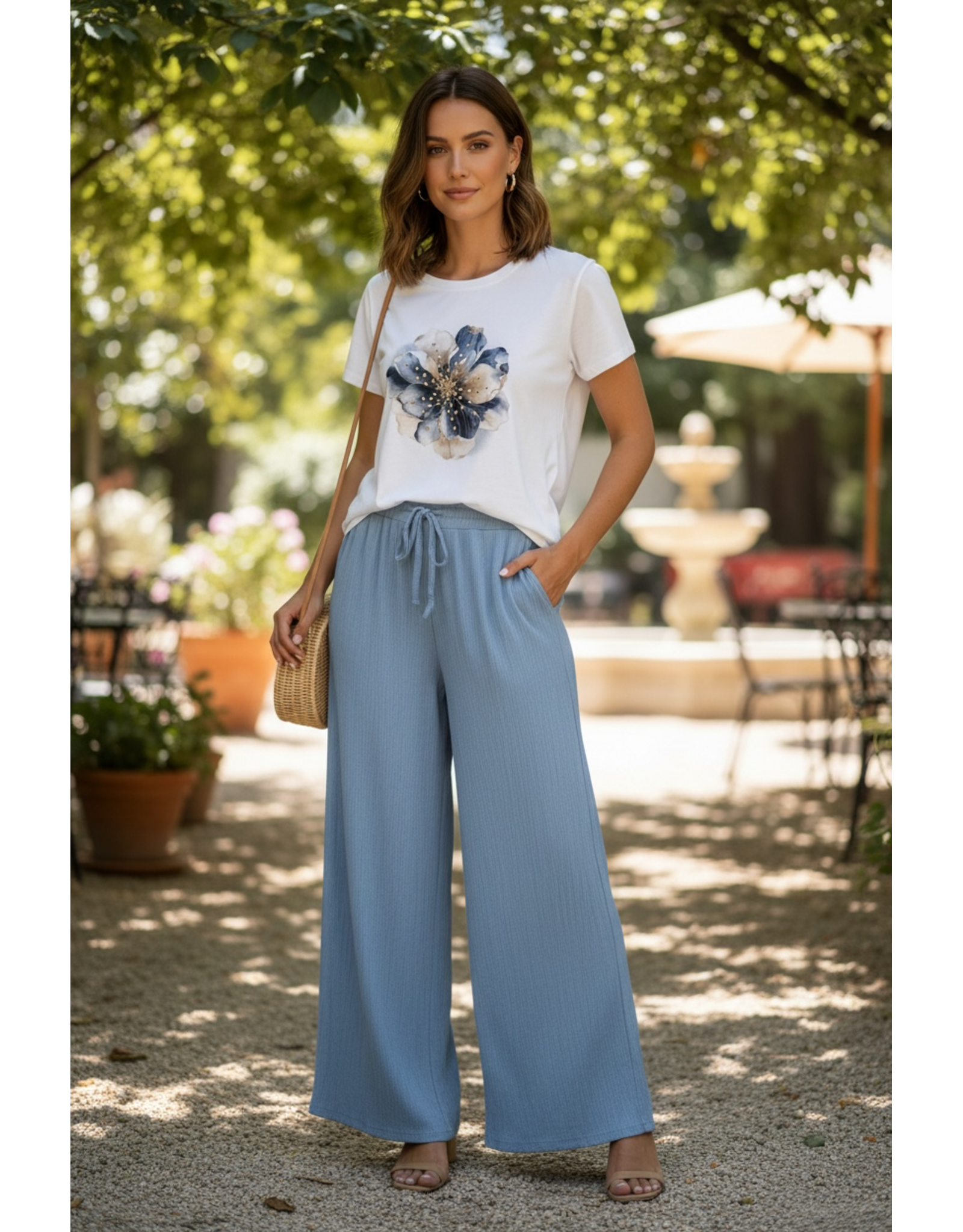 Italie Broek Azure blauw