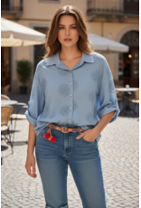 Italie Bloes bella broderie blauw