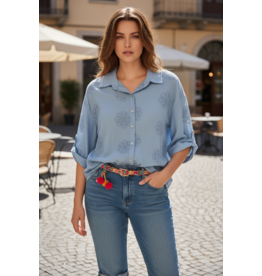 Italie Bloes bella broderie blauw