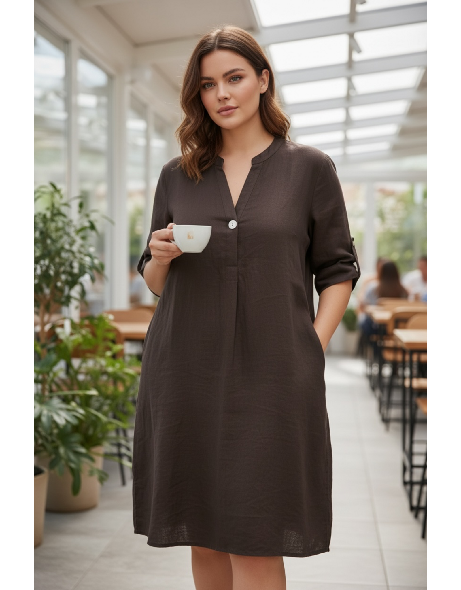 Brussel Kleed Lizzy bruin