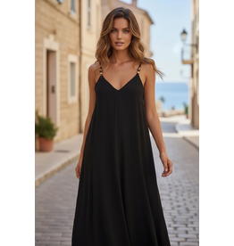 Brussel Kleed Noa maxi zwart
