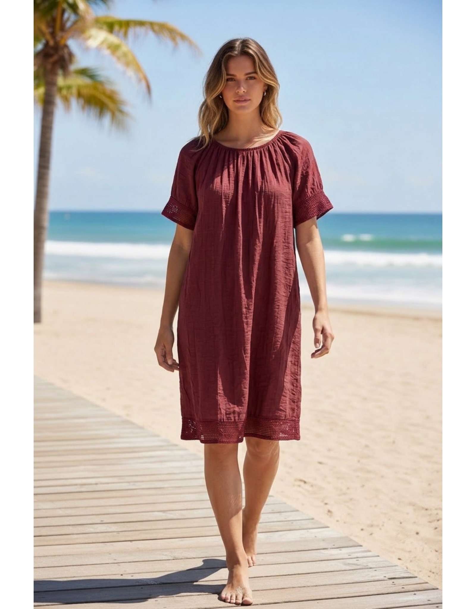 Brussel Jurk linda bordeaux