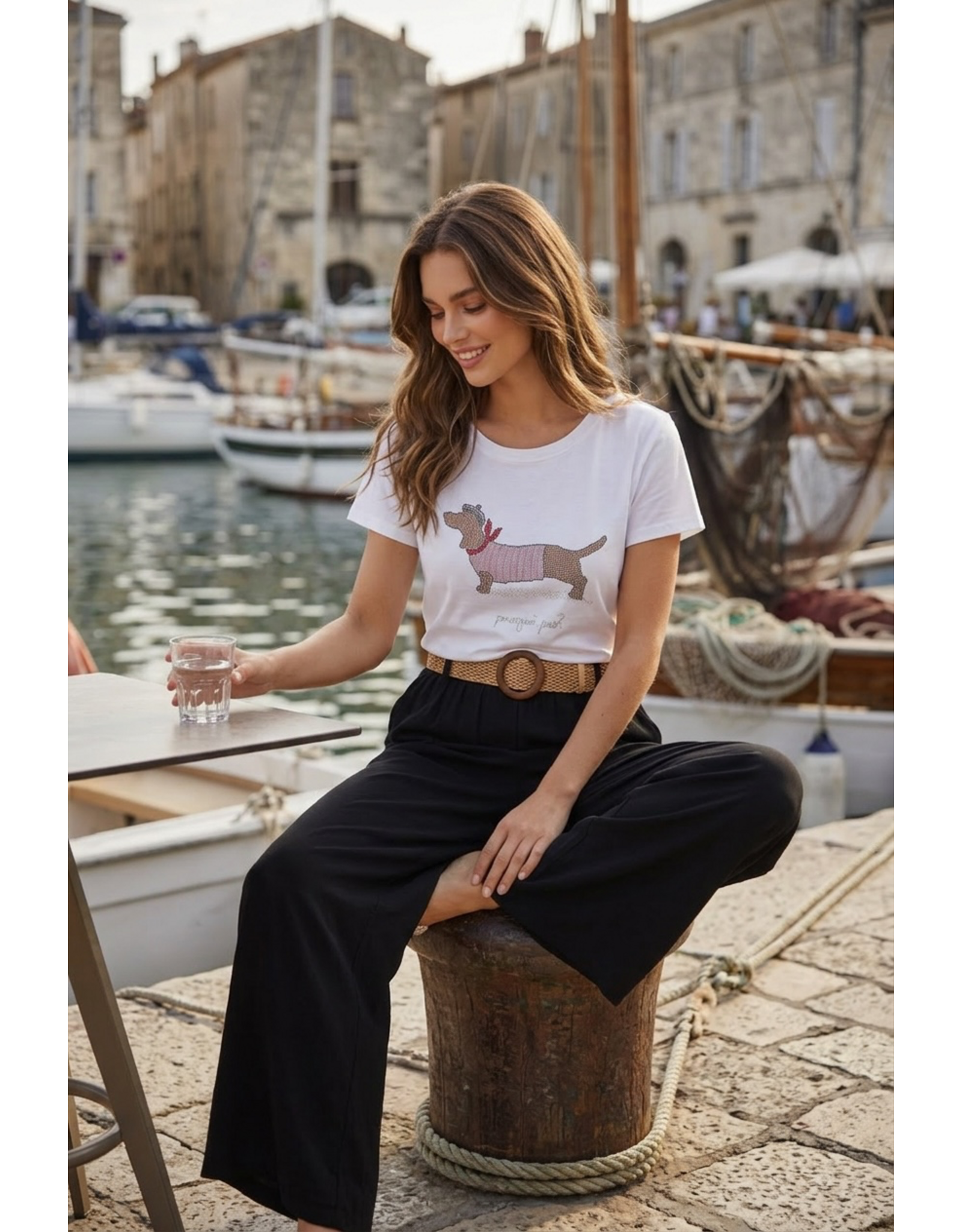 Italie T shirt Teckel bling