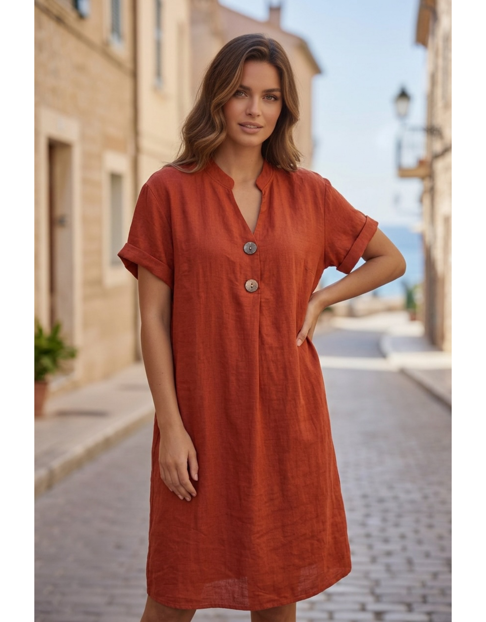 Brussel Kleed Lizzy terracotta
