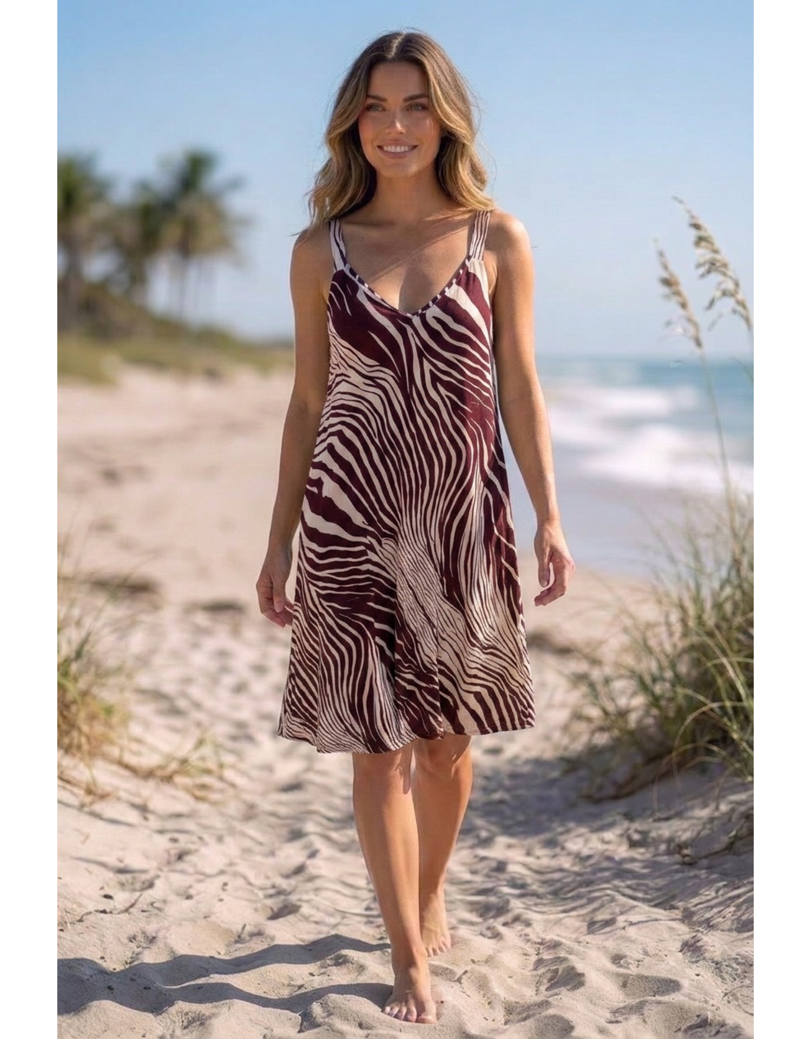 Brussel Kleed wine zebra