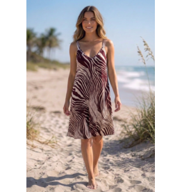 Brussel Kleed wine zebra