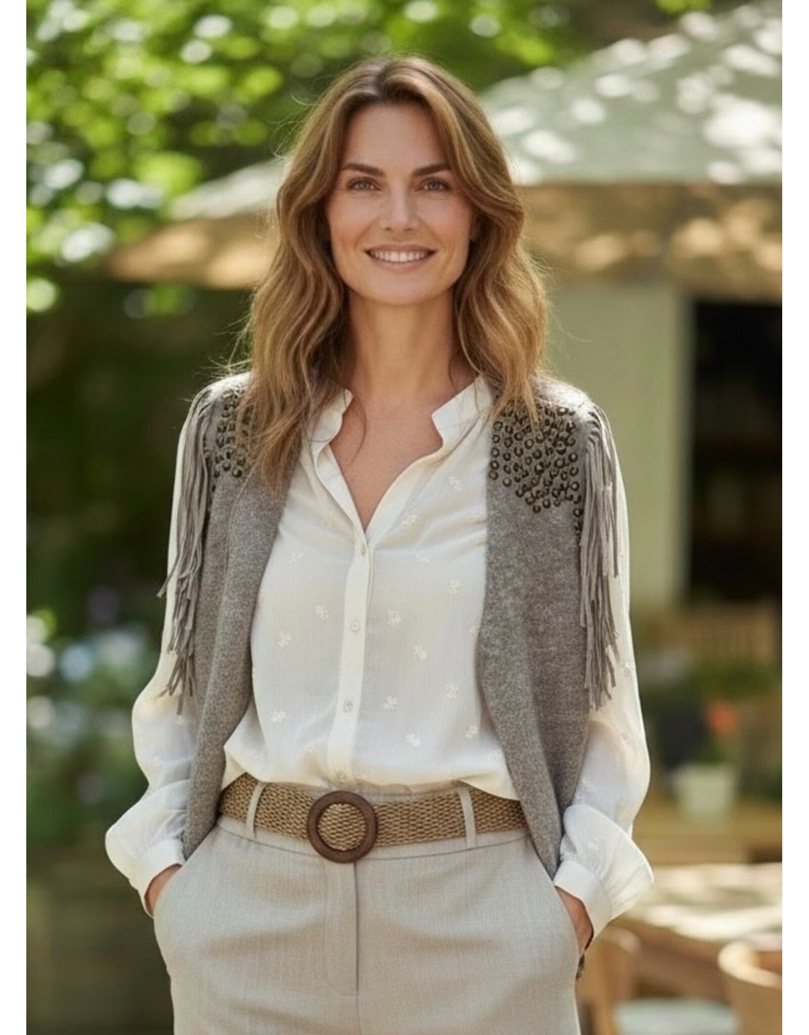 Italie Gilet wild stud beige