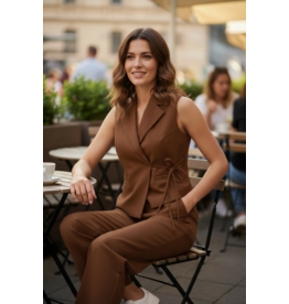 Yest Broek Mocca brown/melange yest