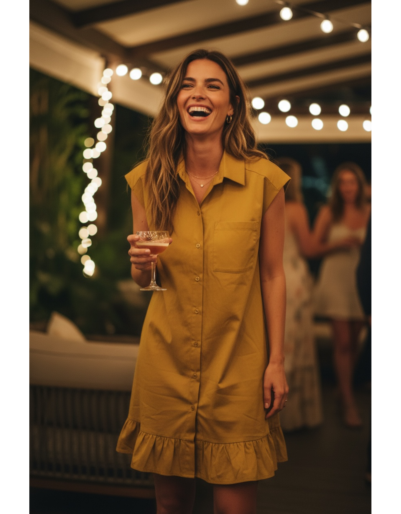 Italie Jurk wendy mosterdgeel