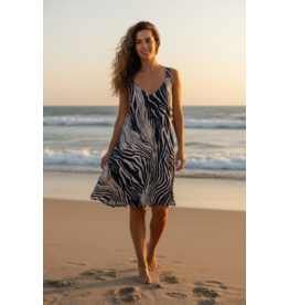 Brussel Jurk zebra blauw