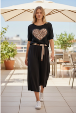 Italie Trui zwart leopard/hart