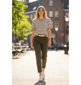 Italie Trui hilde gestreept kaki