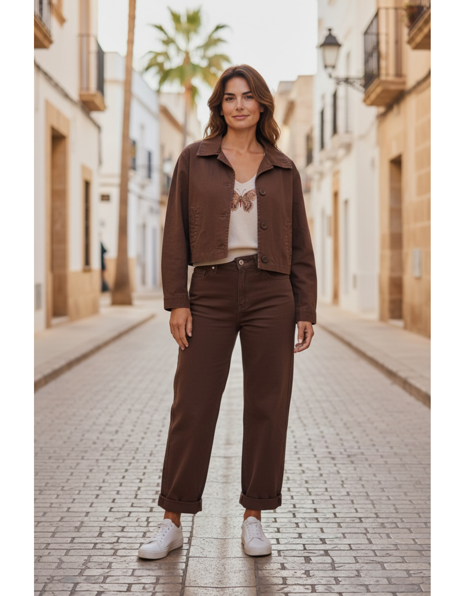 Italie Trui vlinder/beige