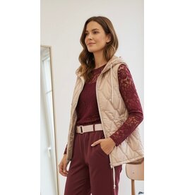 Italie Bodywarmer met kap beige