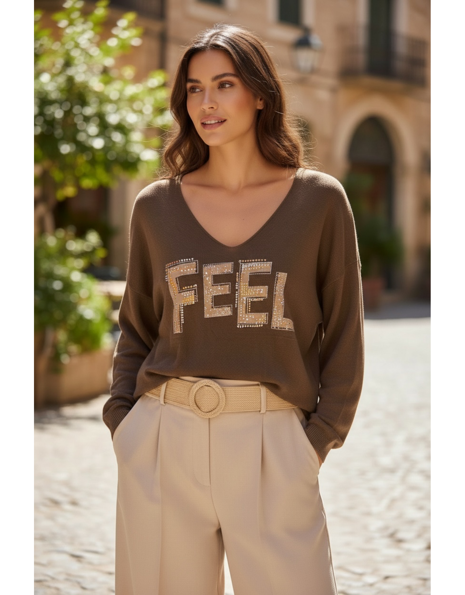 Italie Trui feel bruin