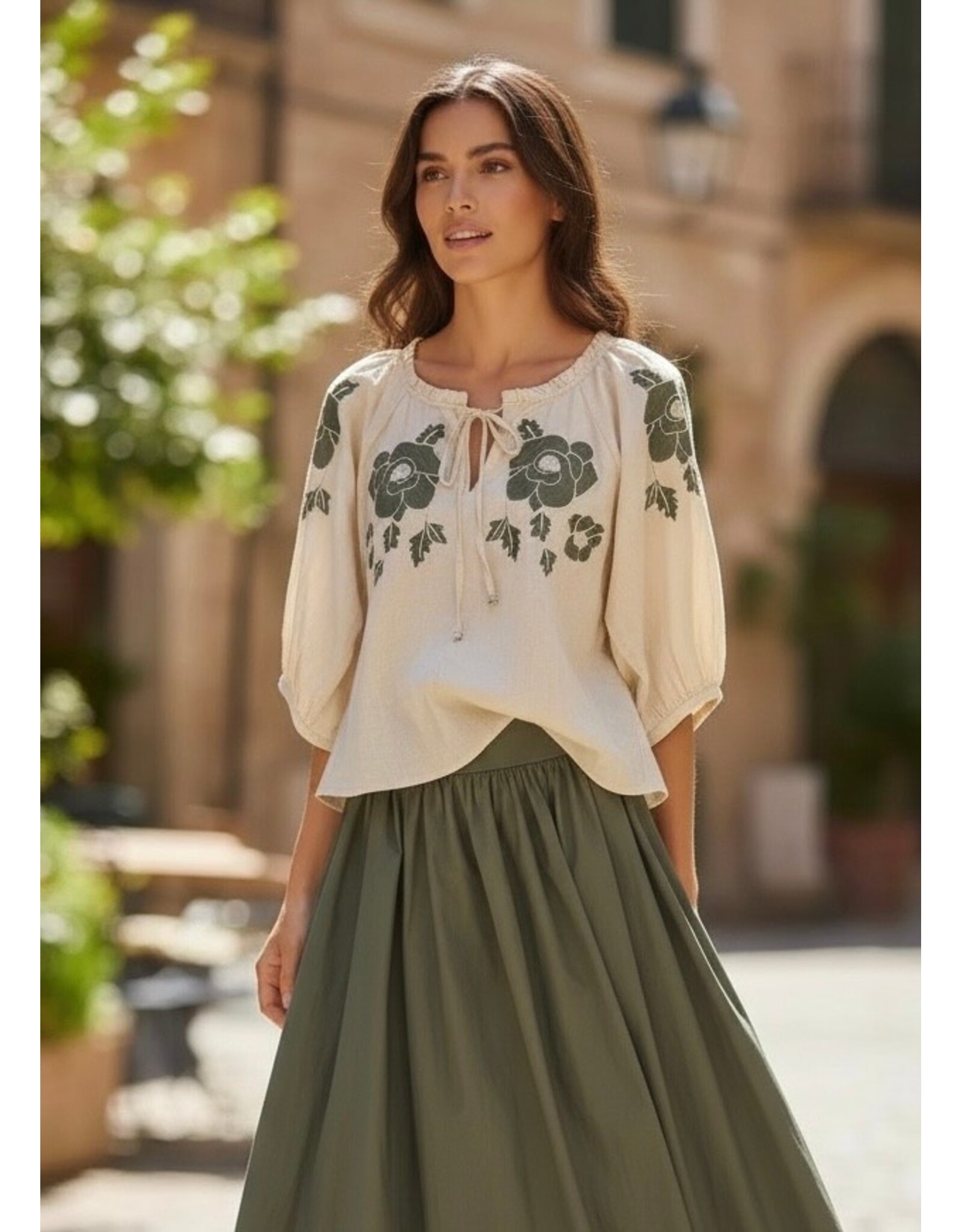 Allerlei Rok Sakura Khaki bellita