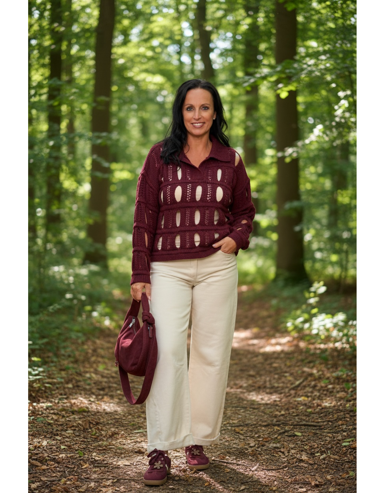 Italie Trui Solene burgundy