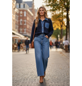 Italie Gilet Mila denim blauw