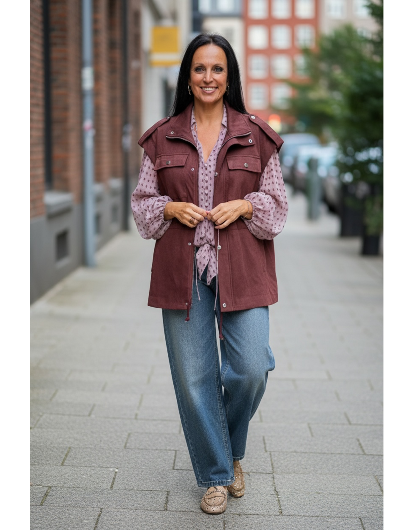 Brussel Gilet Lilo bordeaux